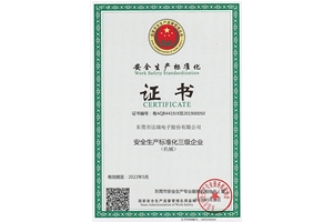 safety production standardization certificate